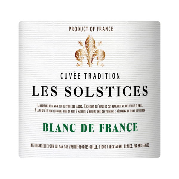 LES SOLSTICES Cuvée Tradition Blanc de France (Fruit Wine)